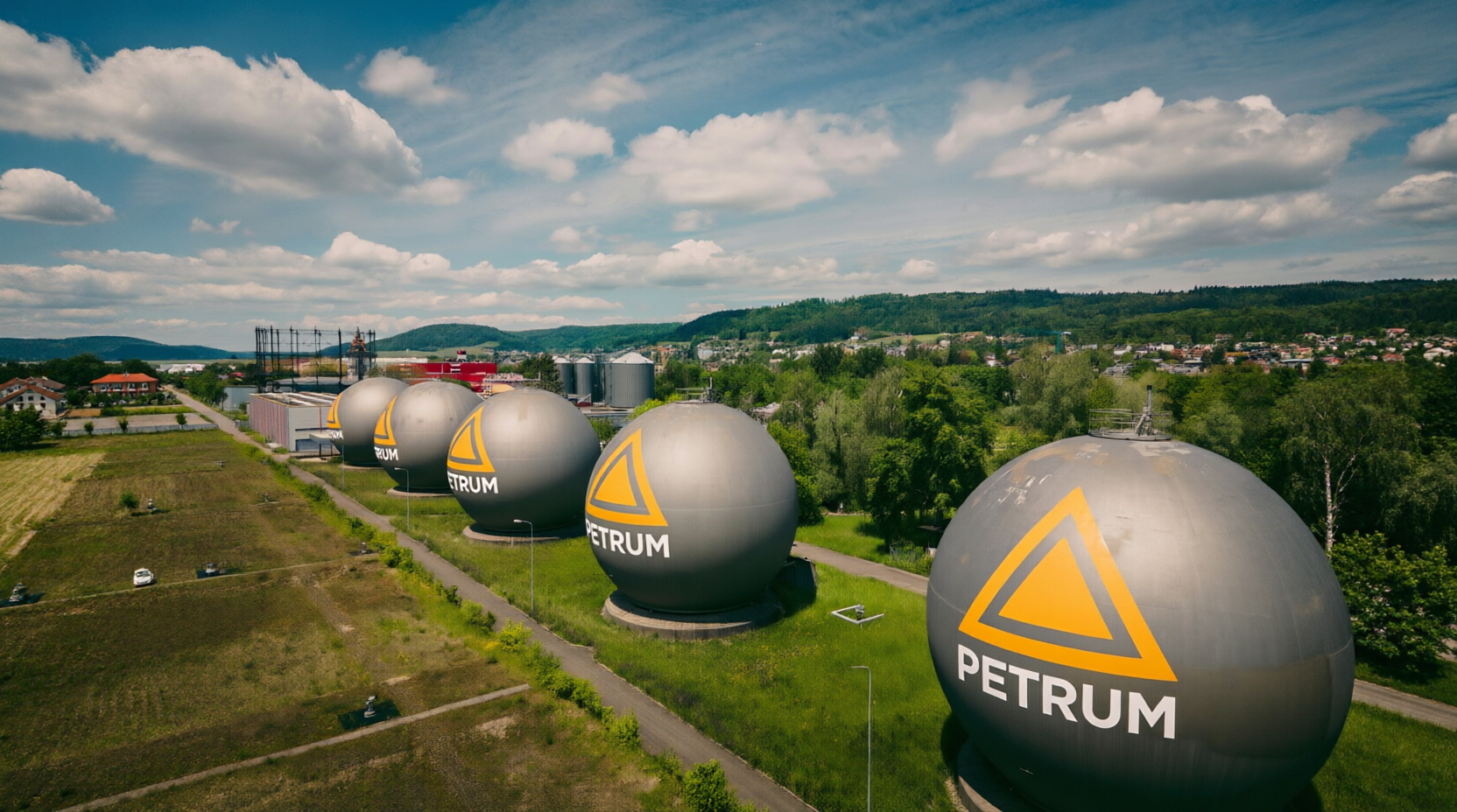 Compressed gas cylinders in storage