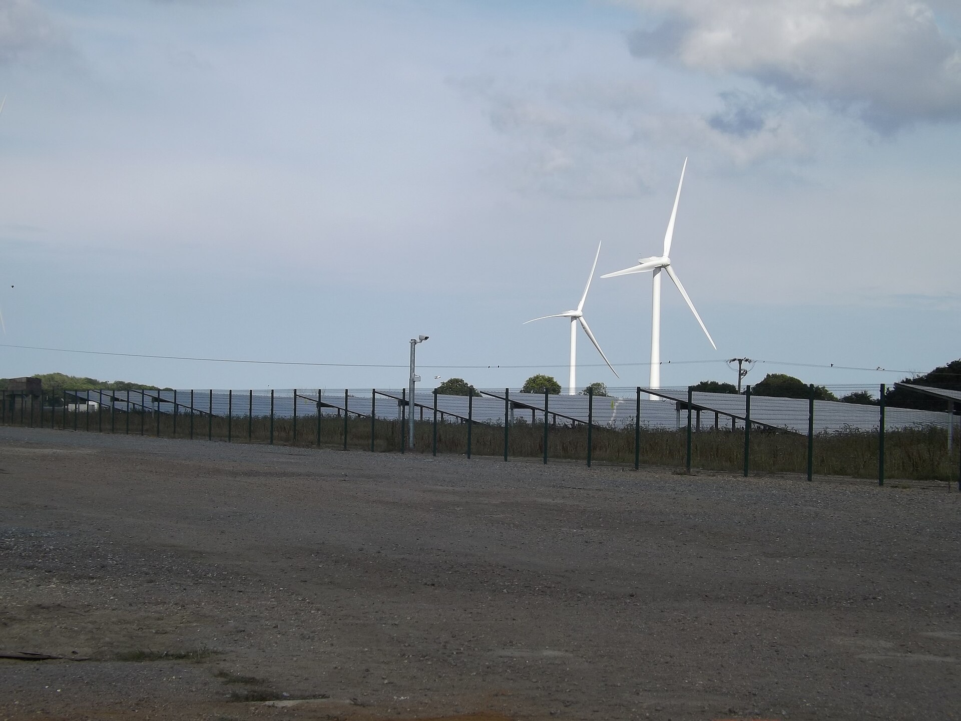Wind turbines and solar panels